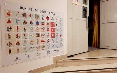 U atriju našega kazališta postavljena komunikacijska ploča za djecu s jezično-govornim teškoćama